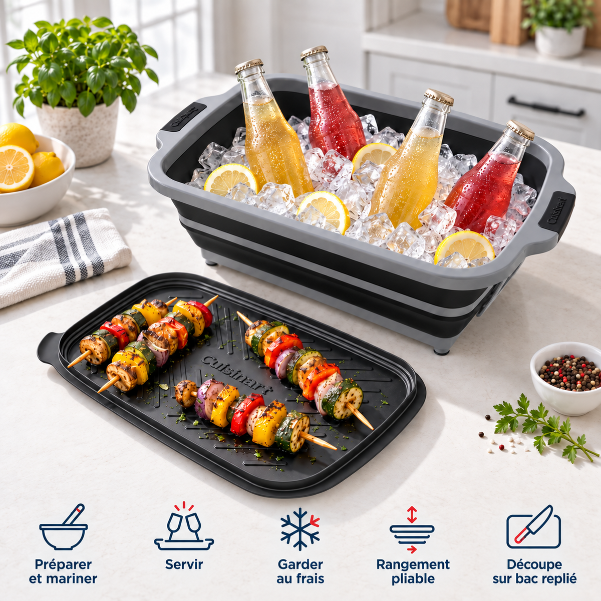 Cuisinart — Bac Prep and Serve XL extensible 4-en-1 — image générale en contexte