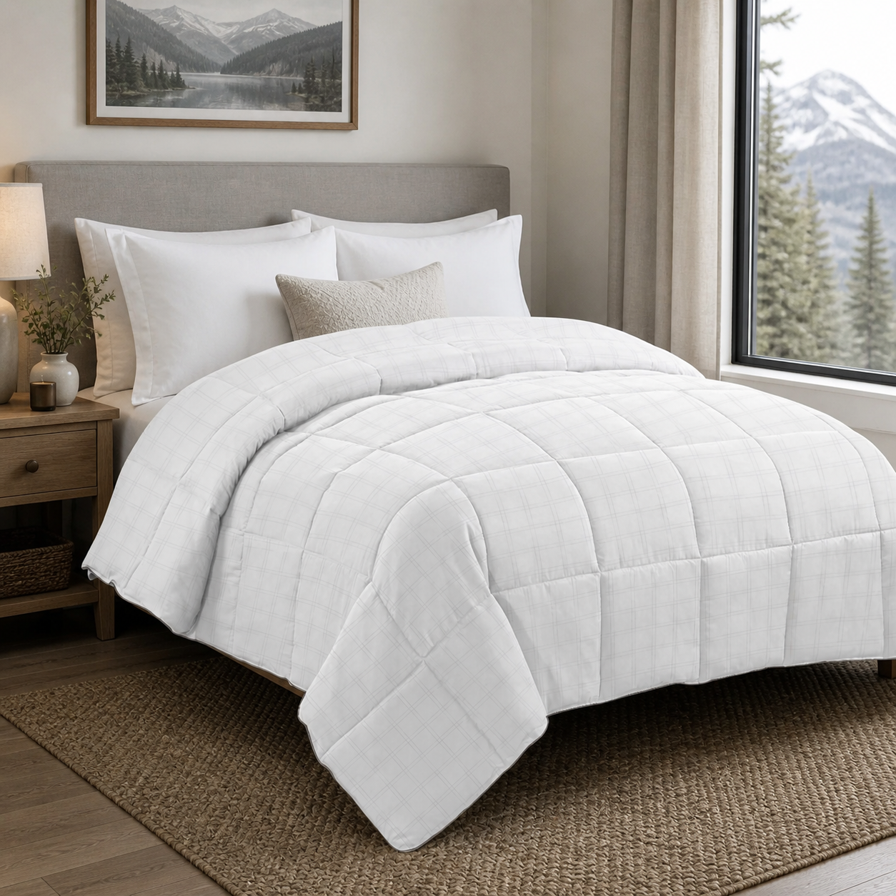 Swiss Comforts — Couette Carbon en duvet alternatif — image générale en contexte