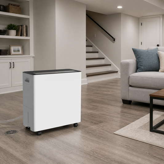 Midea — Déshumidificateur intelligent 50 pintes avec pompe — image générale en contexte