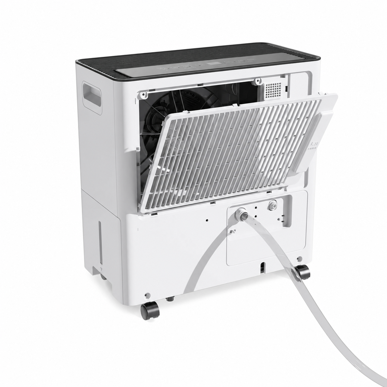 Midea — Déshumidificateur intelligent 50 pintes avec pompe — vue recréée sur fond blanc 3