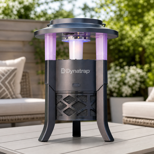 DynaTrap — Piège à insectes extérieur avec lumière effet flamme — image générale en contexte
