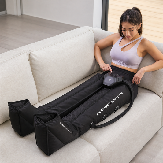 Sharper Image — Masseur de jambes à compression d’air — image générale en contexte