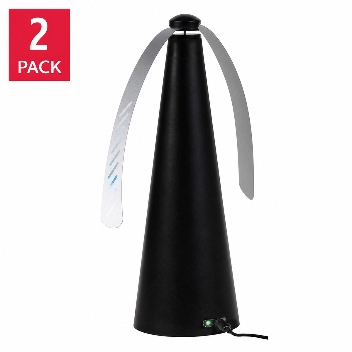 Elements — Ventilateur anti-insectes noir sur fond blanc, lot de 2
