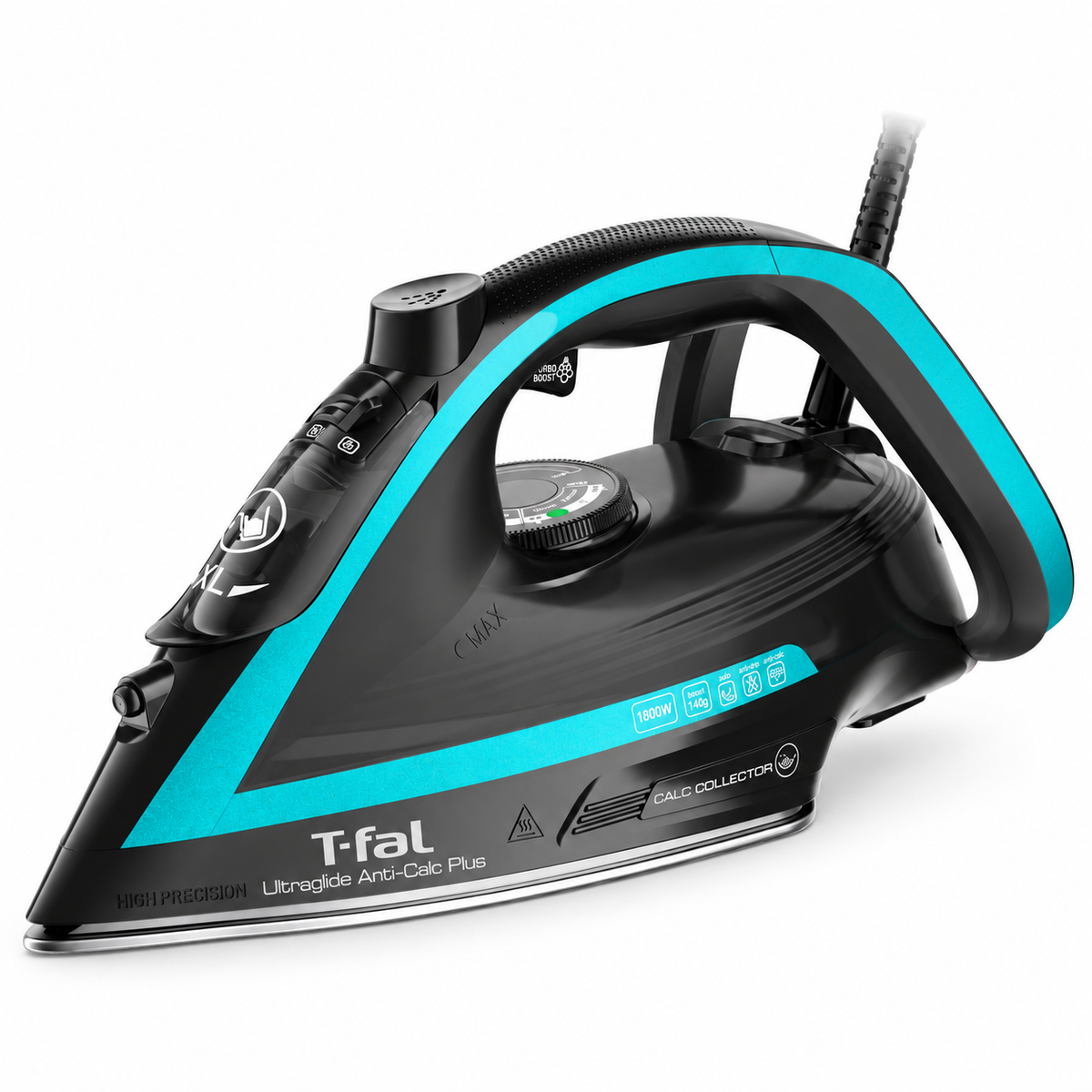 T-fal — Ultraglide Plus — Fer à vapeur — fond-blanc-profil