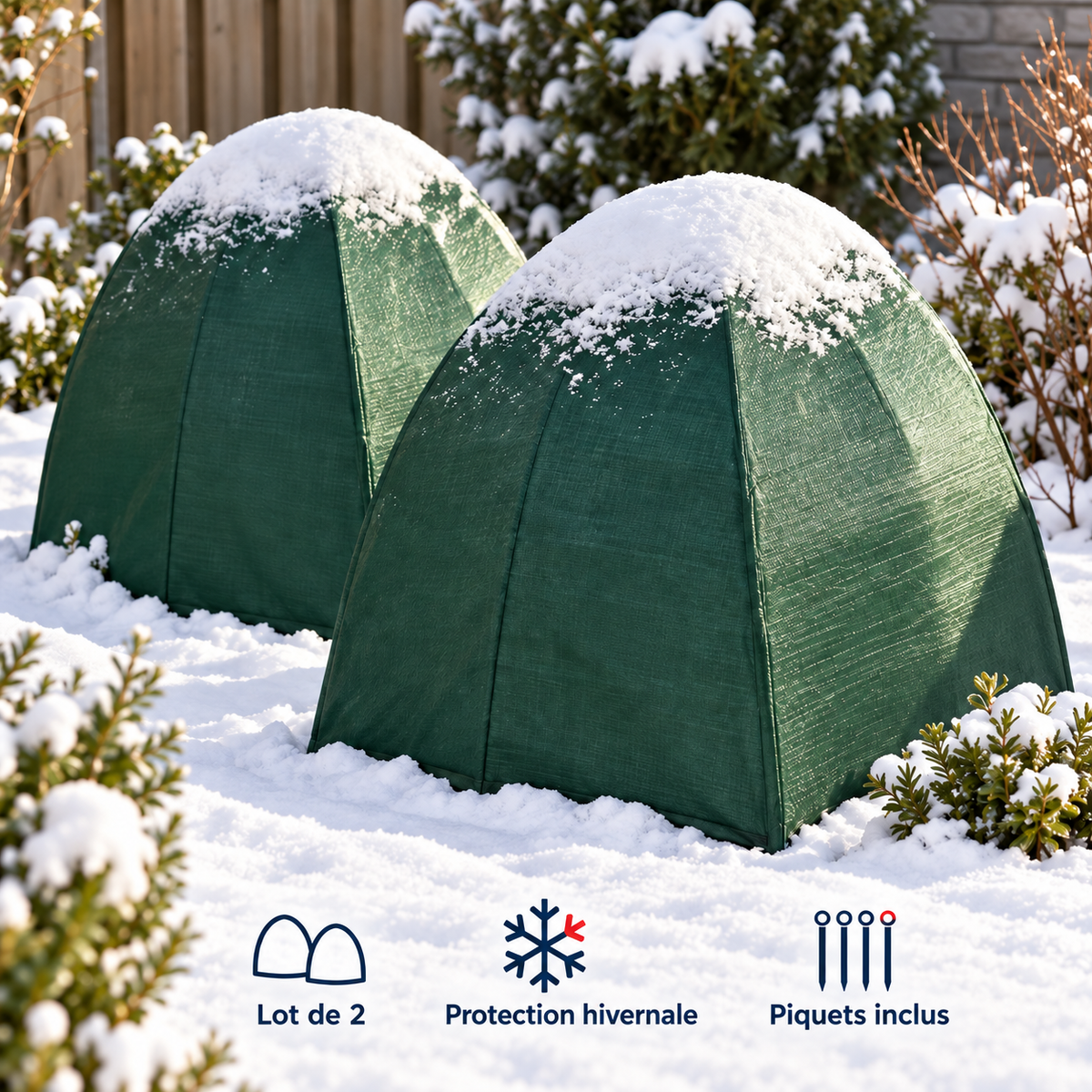 Wintergreen Shield — Lot de 2 abris hivernaux 37 × 37 × 35,4 po — contexte