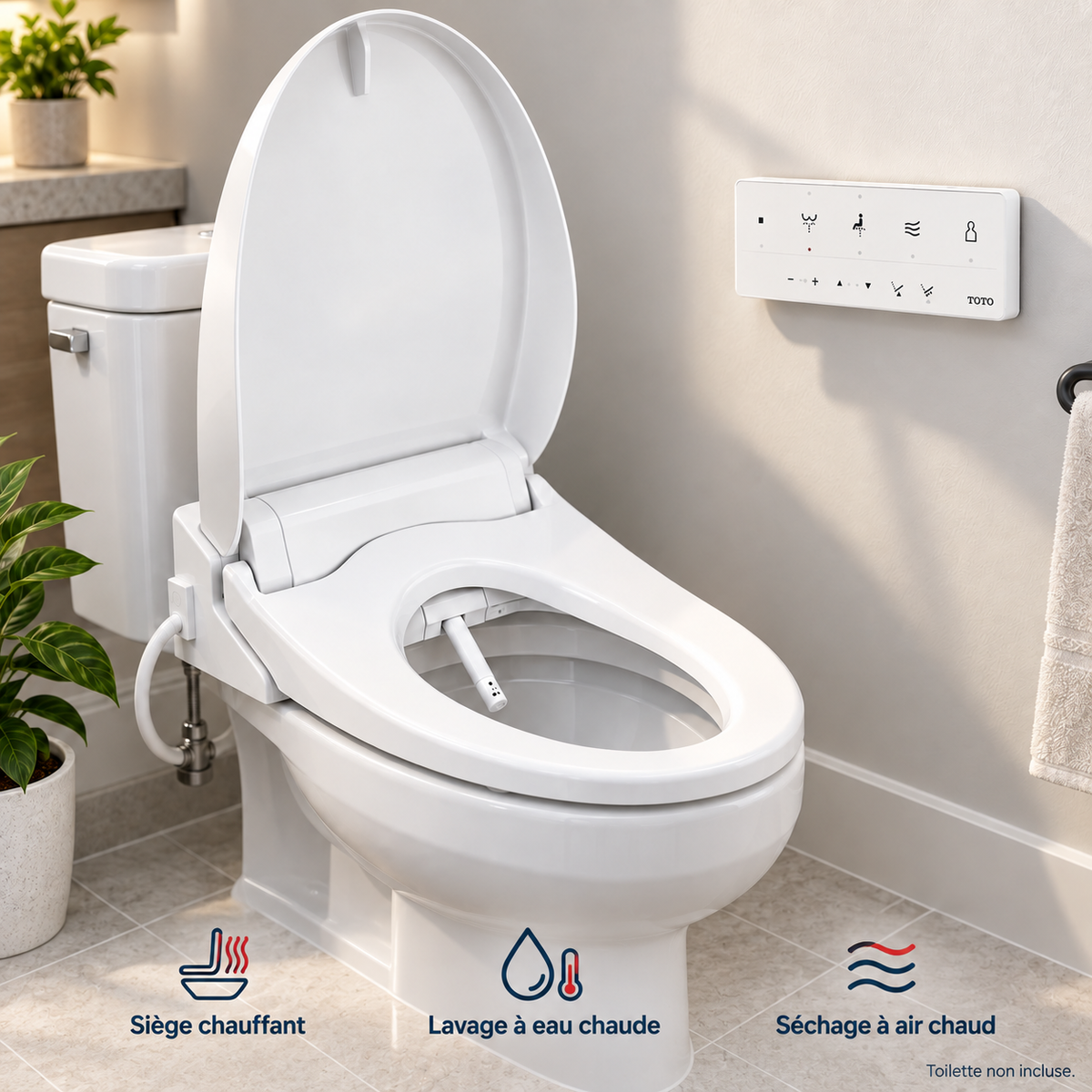 TOTO — WASHLET — Siège de bidet électronique allongé — contexte