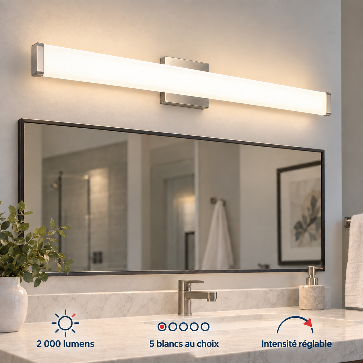 Artika — Vince — Luminaire de vanité DEL 27 po — contexte