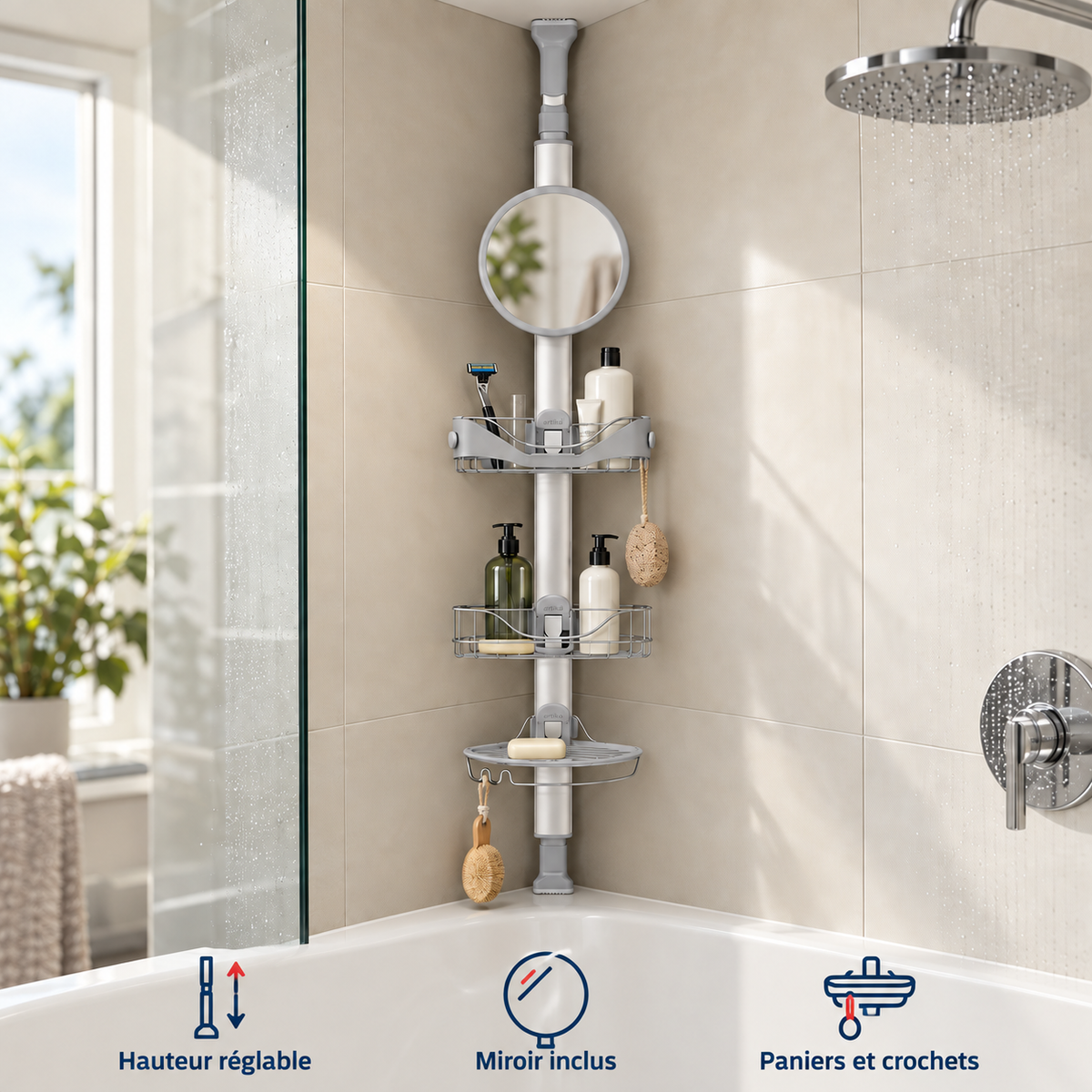 Artika — Amira — Rangement de douche sur pied — contexte