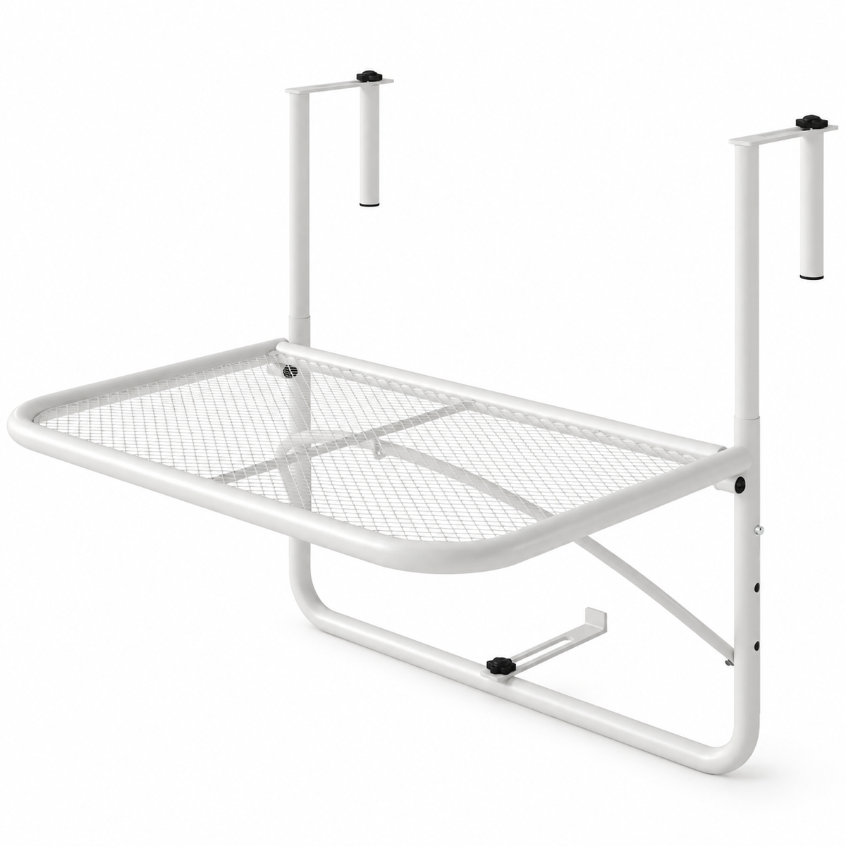 Outsunny — Table suspendue pour balcon, blanche — vue sur fond blanc