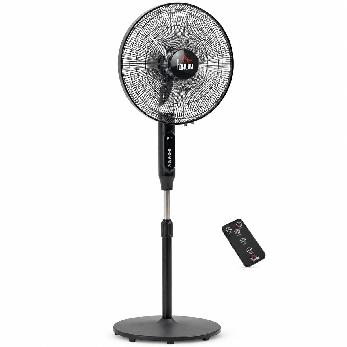 HOMCOM — Ventilateur sur pied avec télécommande — vue sur fond blanc