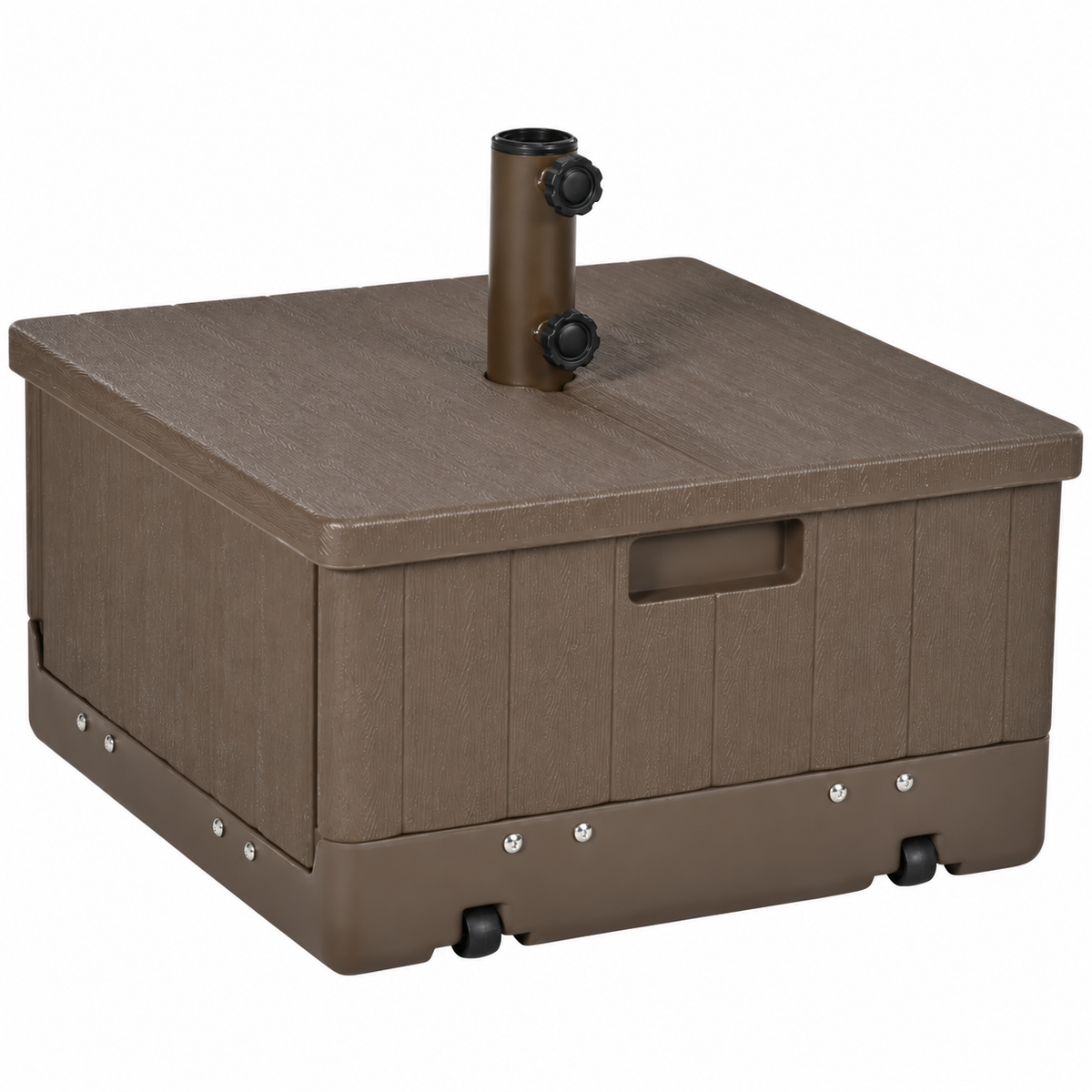 Outsunny — Base de parasol 3 en 1 sur roulettes — vue sur fond blanc