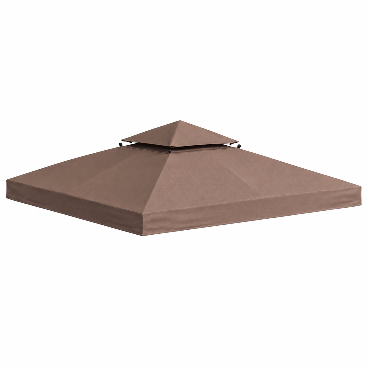 Outsunny — Toile de remplacement pour gazebo à toit double, café — vue sur fond blanc