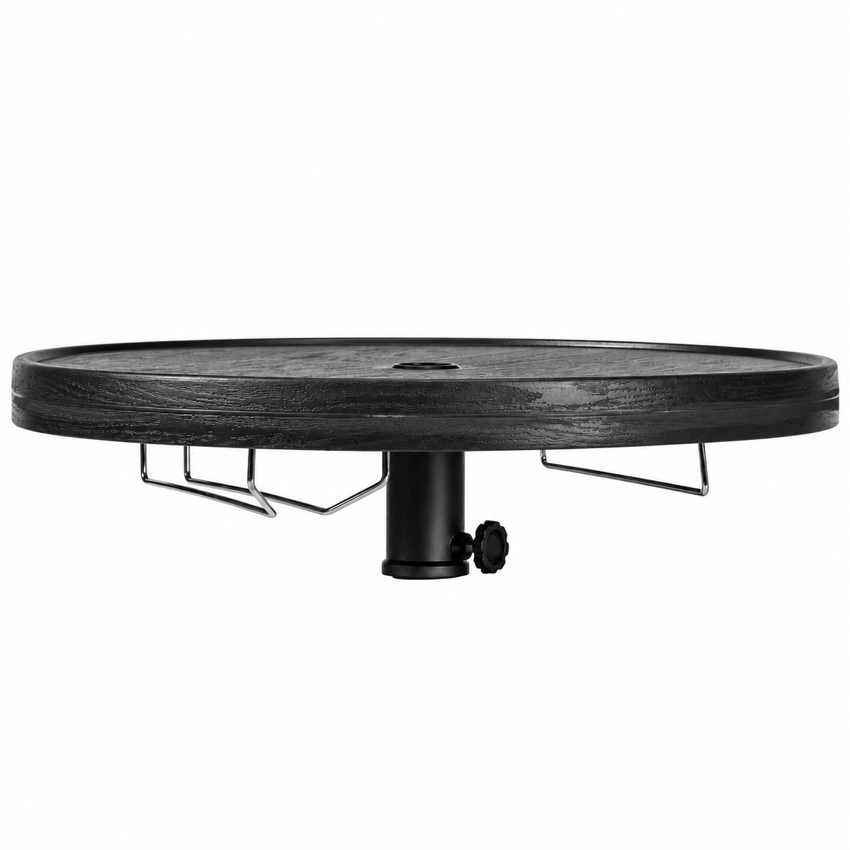 Outsunny — Tablette ronde pour parasol avec porte-verres — vue sur fond blanc